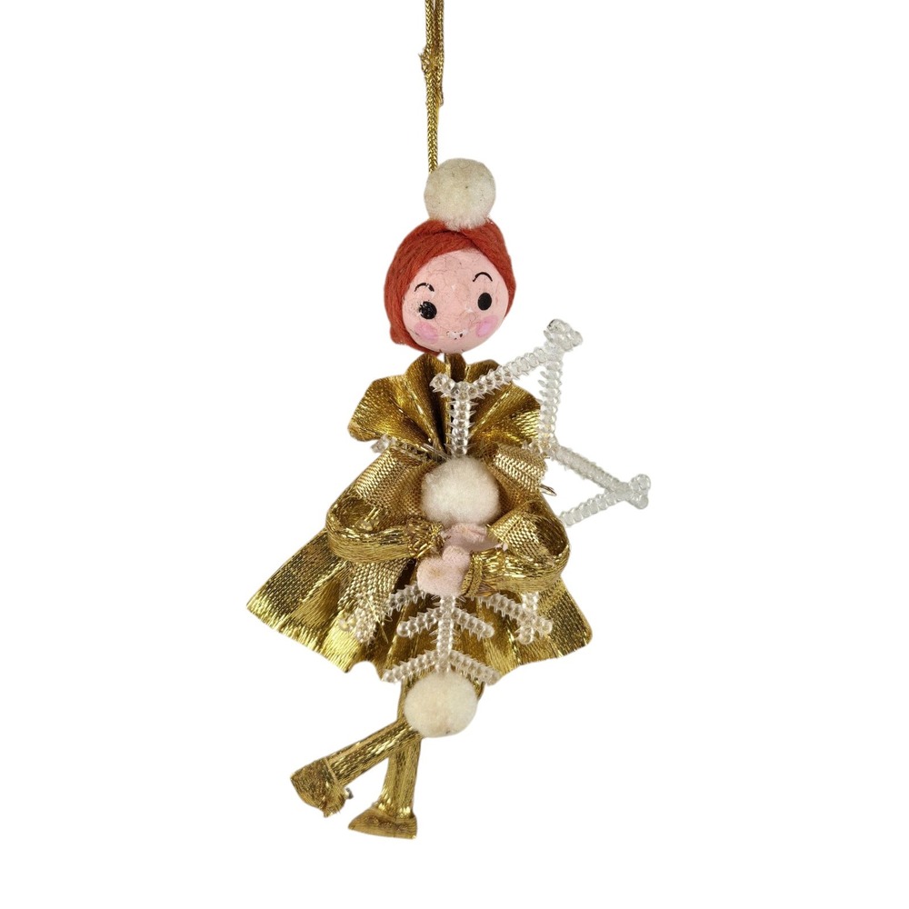 Vintage 1969 Mr. Christmas Gold Foil Dancing Lady Snowflake Ornament JAPAN READ